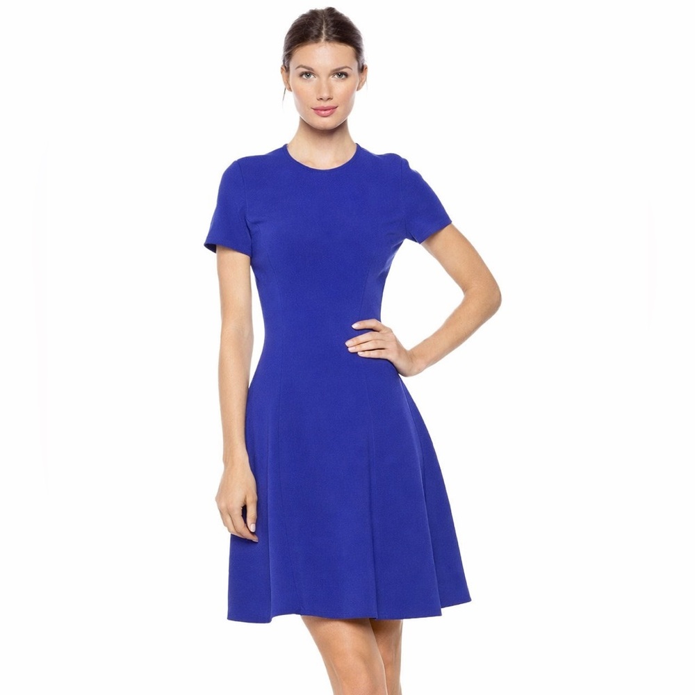 💙 Theory Cobalt Blue Fit & Flare Dress – Size 00